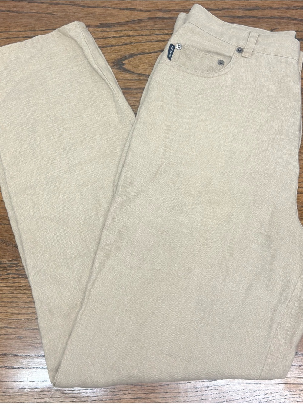 Lauren Ralph Lauren Straight-Leg Linen Pants in Beige